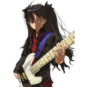 Fototapete Nippon Collection, schwarzhaarige Frau mit E Gitarre, 4 