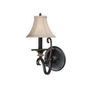 Hampton Bay Casabel Collection 1 Light Brunette Wall Sconce with Beige 