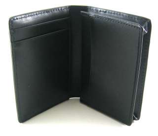   Embossed Leather Gusseted Card Case Wallet w/Tumi Plaque Logo  
