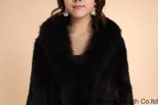 098 new real knitted mink fur 3 color shawl/coat/jacket  
