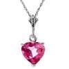 925 STERLING SILVER NECKLACE WITH NATURAL HEART SHAPED PINK TOPAZ 