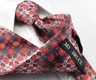   Jacquard Woven silk Mens Tie Polka Dots Necktie set Cufflinks red 180