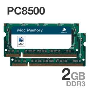 Corsair PC8500 1066MHz 4GB DDR3 SODIMM Apple Laptop Memory   2x2048MB 