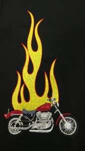Embroidered Harley Davidson cafe Motorcycle Camp Lounge shirt mens 
