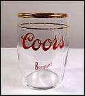 COORS Brewery Sample Glass Banquet w. Gold Rim 3 Oz. Size
