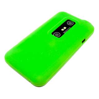 Silikon Hülle Case Cover Tasche HTC EVO 3D 3 D GRÜN Schutz Hülle 
