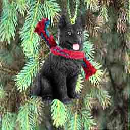 German Shepherd (black) Holiday Ornament New  