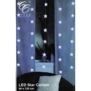   90 x 120 cm Star Curtain mit 30 LED s cool weis  Garten