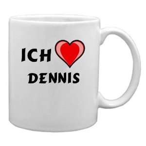 Keramische Tasse mit Ich liebe Dennis Schrift  Küche 