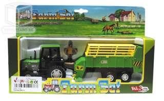 Farm Set 2 Mini Mähdrescher Traktor Ladewagen NEU 10138  