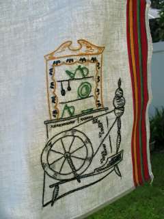 Vintage Kitchen Towels Hand Embroidered Farmhouse Chic  