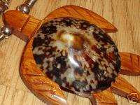 Wood Turtle Honu Opihi Shell Pendant 3 Necklace 17  