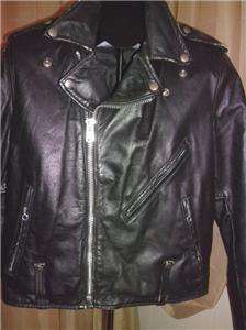 Harley Davidson Distressed Leather Jacket Vtg AMF Cycle Champ 38   40 