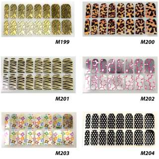 16pcs Nail Foil Nail Art Sticker Patch Nail Wraps for Fingers & Toes 