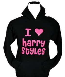LOVE HARRY STYLES BLACK KIDS HOODIE with PINK ~ NEW DESIGN ~ AGE 9 