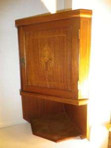 very nice wood inlay corner cabinet wall hanging french antique  