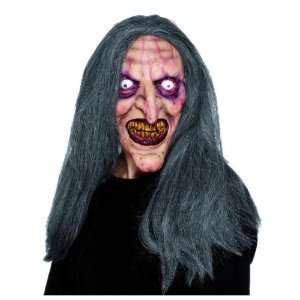 Hexenmaske mit Haaren Maske Hexe Halloween Grusel  