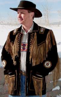 Custer Mens Cowhide Suede Leather Western Jacket  