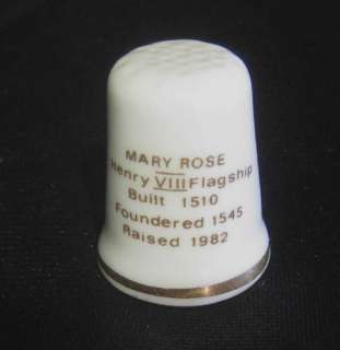 Saint George Collectable Fine Bone China Mary Rose Ship Thimble  
