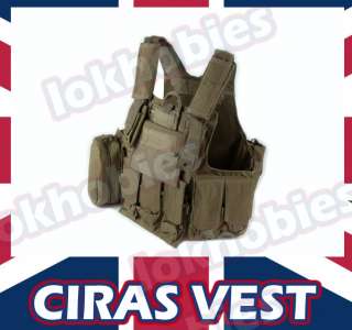 Tactical Assault Vest airsoft training CIRAS MOLLE TAN  