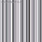 Tequila Barcode Stripe Wallpaper Grey/Black/Sil​ver