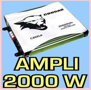   AMPLI COUGAR 2000 W 4 CANAUX pour sub HP auto sono NEUF