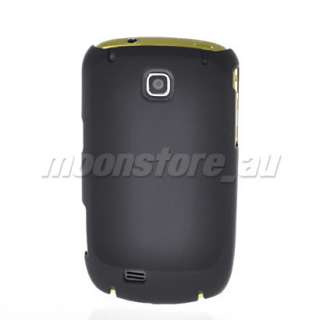 BLACK for SAMSUNG S5570 GALAXY MIN RUBBER COATING CASE COVER +SCREEN 