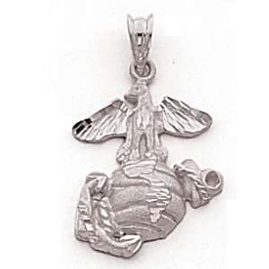  3/4in USMC Insignia Pendant   Sterling Silver Jewelry