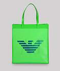 Armani Jeans great large fluorescent green logo summer bag