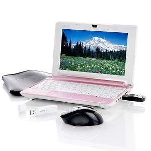 Acer Aspire One 8.9 LCD, 120GB HDD, 1GB RAM Pink Laptop Computer at 