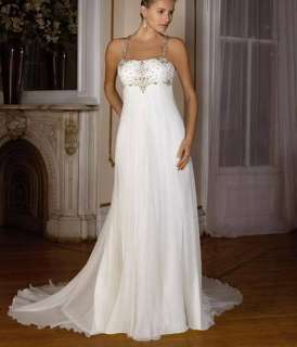 White Chiffon Dress on White Chiffon Plus Size Wedding Bridal Dress   Evening Dresses Formal