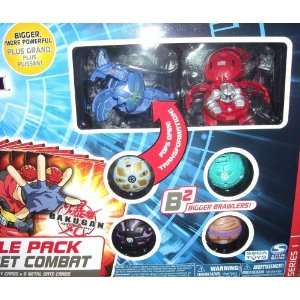 Bakugan B2 Series 1 Battle Pack 6 Pk Green Limulus And Red Ravenoid