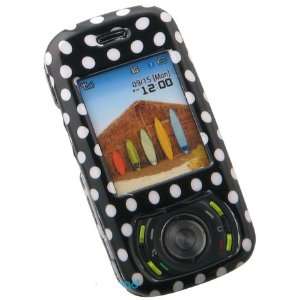 Black with White Polka Dot Snap on Hard Skin Faceplate Cover Case for 