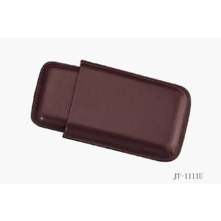   Finger Adjustible Dark Brown Leather Cigar Case