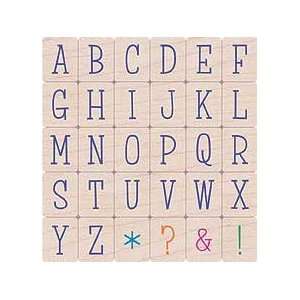  Sunny Uppercase Alphabet Letters Wood Mounted Rubber Stamp 