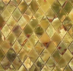 GREEN ONYX Rhomboid Polished Mosaic Tile Meshed 12x12 Backsplash 