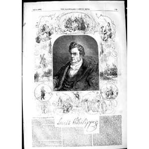 1850 ANTIQUE PORTRAIT EX KING FRANCE LOUIS PHILIPPE