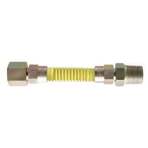   Gas Connector, 1/2 Inch FIP x 1/2 Inch MIP x 24 Inch, Stainless Steel