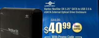 Vantec NexStar DX 5.25 SATA to USB 2.0 & eSATA External Optical Drive 