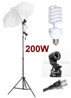 200W Photo Video Studio Light Umbrella Lighting Kit Set  