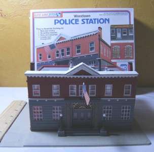 Built train model building. WOODLAWN POLICE STATION. HO Scale.  