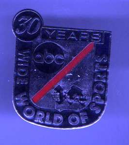 old 30 YEARS ABC Wide World of SPORTS pin Mini Badge  