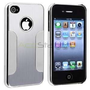   Chrome Silver Hard Back Case Skin Cover for iPhone 4 4G 4S S Accessory