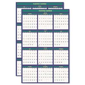    Four Seasons Reversible Business/Academic Year Paper Wall Calendar 