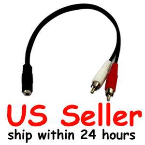   Stereo Female Plug to 2 RCA Male Stereo Audio Cable Adapter 12  
