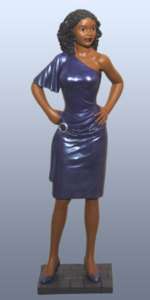 African American Figurine Glamour Gal Blue Decor.  
