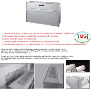 YMGI Flat Style Mini Wall Air Conditioner Unit 9,000 Btu Cool & Heat 