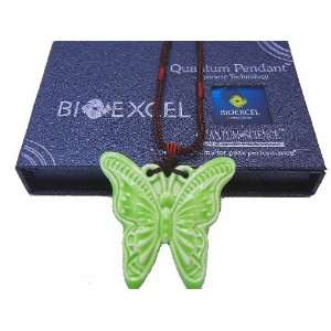Bioexcel Butterfly Green Ceramic Quantum Scalar Energy Pendant+ Free 