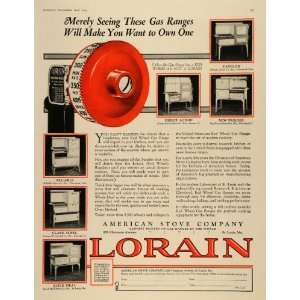  1928 Ad American Stove Co. Lorain Red Wheel Gas Range 