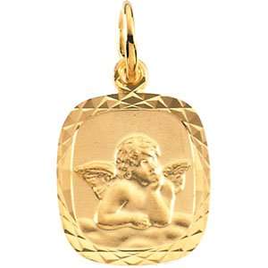   Jewelry Gift 14K Yellow Gold Angel Pendant. 12.00X11.00 Mm Angel